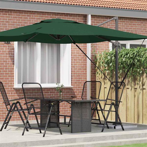 Grote foto vidaxl roma parasol groen 286 x 284 x 265 cm aluminium en polyester tuin en terras overige tuin en terras