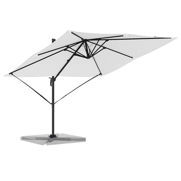 Grote foto vidaxl roma parasol beige 286 x 285 x 265 cm polyester en aluminium tuin en terras overige tuin en terras