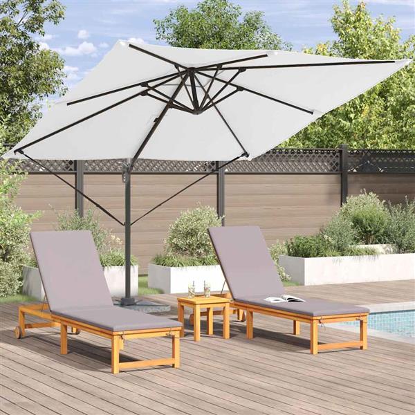 Grote foto vidaxl roma parasol beige 286 x 285 x 265 cm polyester en aluminium tuin en terras overige tuin en terras