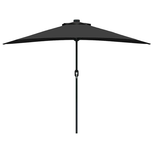 Grote foto vidaxl tuinparasol zwart 294 x 150 x 224 cm stof tuin en terras overige tuin en terras