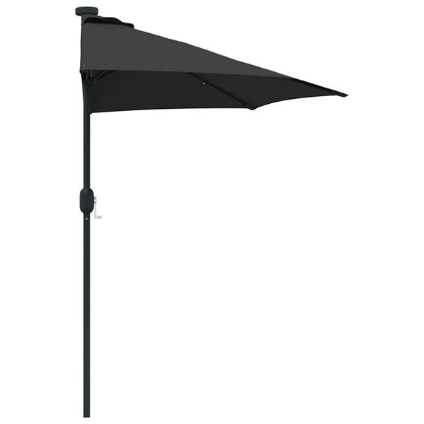 Grote foto vidaxl tuinparasol zwart 294 x 150 x 224 cm stof tuin en terras overige tuin en terras