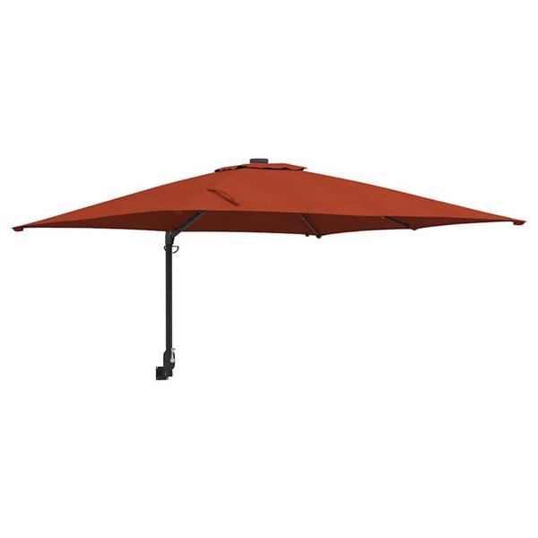 Grote foto vidaxl tuinparasol terracotta 248.5 x 247.5 x 160 cm stof tuin en terras overige tuin en terras