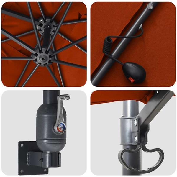 Grote foto vidaxl tuinparasol terracotta 248.5 x 247.5 x 160 cm stof tuin en terras overige tuin en terras