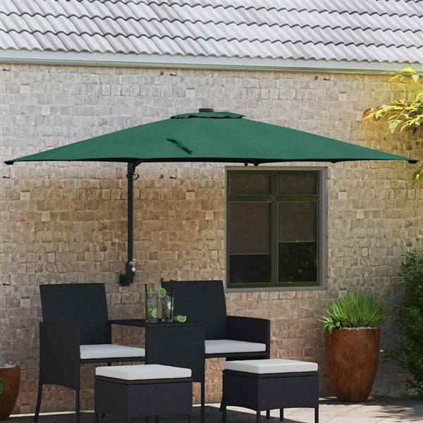 Grote foto vidaxl tuinparasol groen 248.5 x 247.5 x 160 cm stof tuin en terras overige tuin en terras