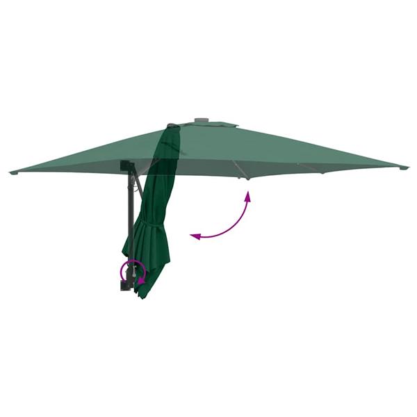 Grote foto vidaxl tuinparasol groen 248.5 x 247.5 x 160 cm stof tuin en terras overige tuin en terras