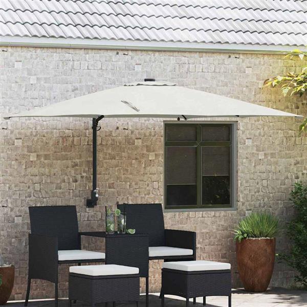 Grote foto vidaxl tuinparasol zand 248.5 x 247.5 x 160 cm stof tuin en terras overige tuin en terras
