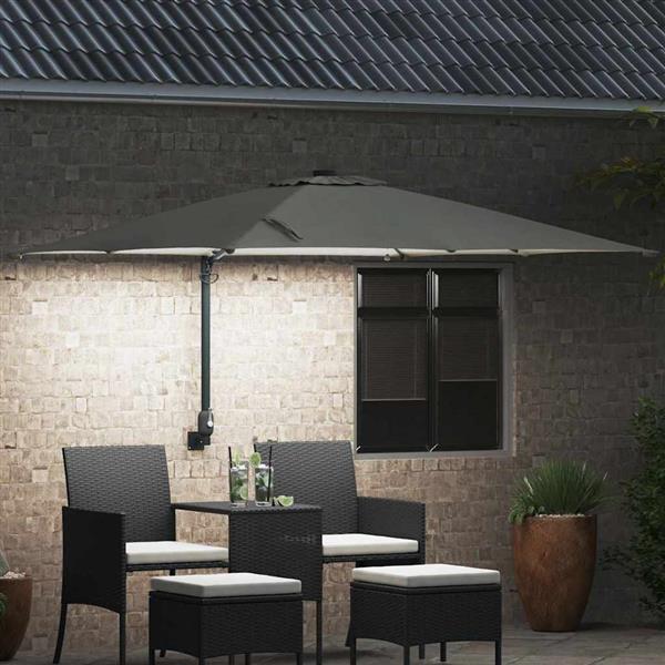 Grote foto vidaxl tuinparasol zand 248.5 x 247.5 x 160 cm stof tuin en terras overige tuin en terras