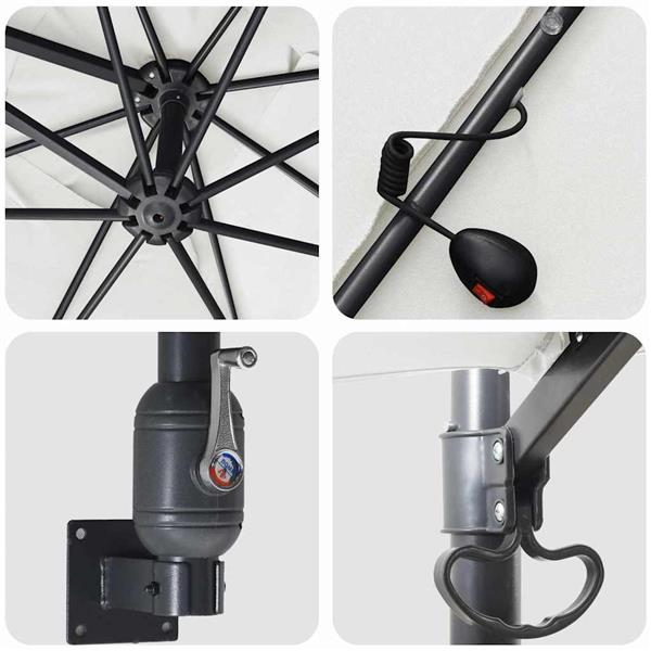 Grote foto vidaxl tuinparasol zand 248.5 x 247.5 x 160 cm stof tuin en terras overige tuin en terras