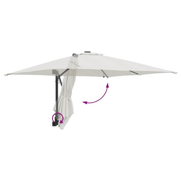 Grote foto vidaxl tuinparasol zand 248.5 x 247.5 x 160 cm stof tuin en terras overige tuin en terras