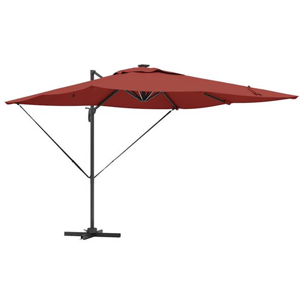 Grote foto vidaxl parasol terracotta 286 x 285 x 270 cm aluminium tuin en terras overige tuin en terras