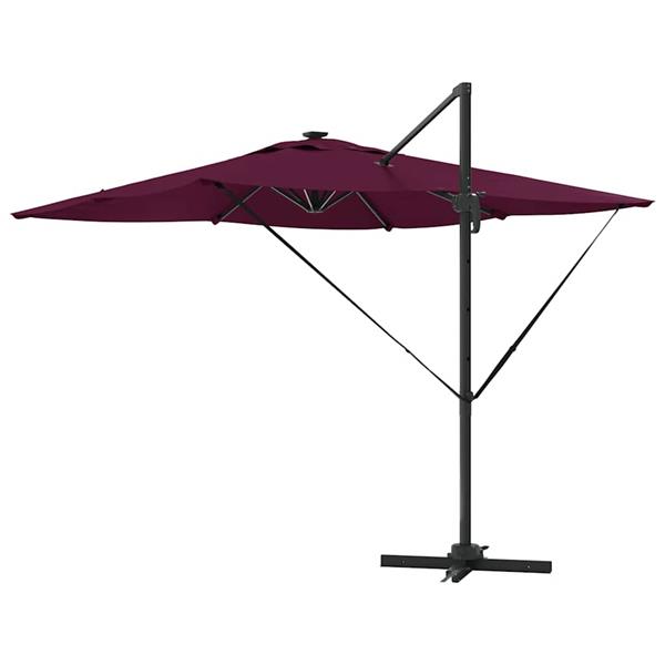 Grote foto vidaxl parasol bordeauxrood 286 x 285 x 270 cm aluminium tuin en terras overige tuin en terras