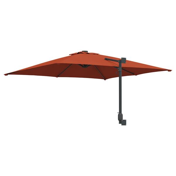 Grote foto vidaxl tuinparasol rood en zwart 248.5 x 247.5 x 160 cm tuin en terras overige tuin en terras