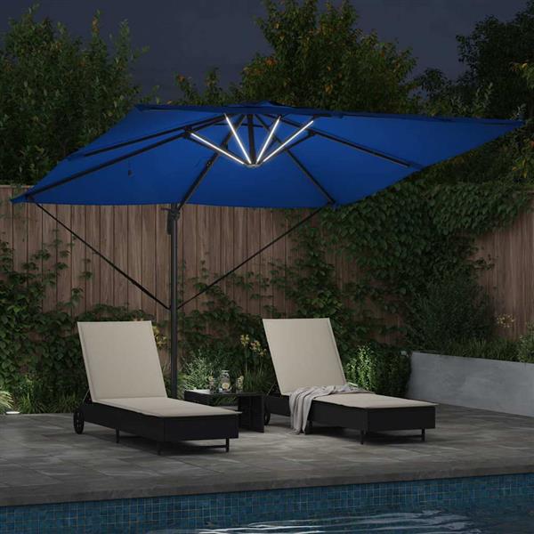 Grote foto vidaxl parasol azure blauw 286 x 284 x 270 cm aluminium en polyester tuin en terras overige tuin en terras