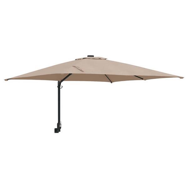 Grote foto vidaxl tuinparasol taupe 248 5 x 247 5 x 160 cm polyester en staal tuin en terras overige tuin en terras