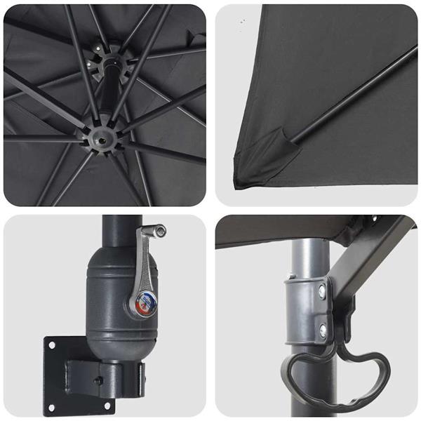 Grote foto vidaxl tuinparasol antraciet en zwart 248.5 x 247.5 x 160 cm tuin en terras overige tuin en terras