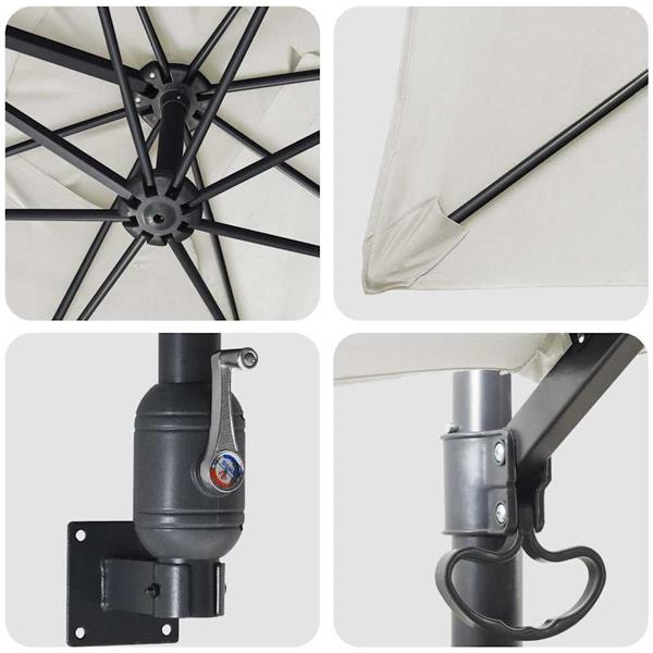 Grote foto vidaxl tuinparasol zand 248 5 x 247 5 x 160 cm polyester en staal tuin en terras overige tuin en terras