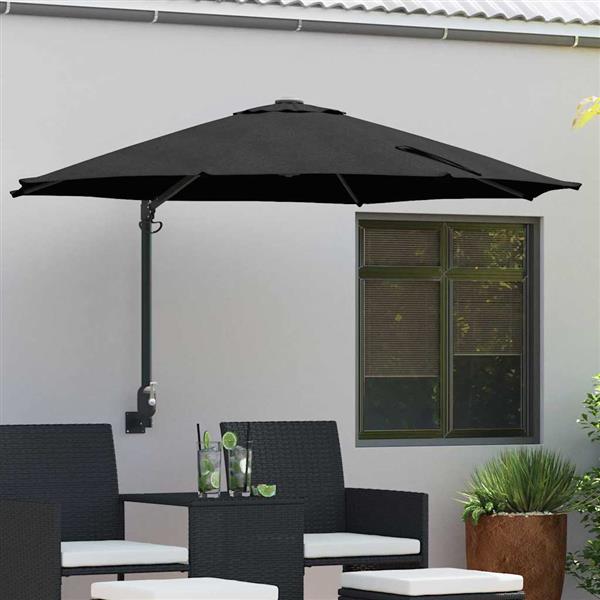 Grote foto vidaxl tuinparasol zwart en zwart 248 x 248 x 148 cm tuin en terras overige tuin en terras