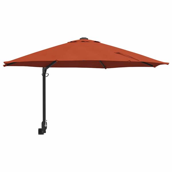 Grote foto vidaxl tuinparasol terracotta 248 x 248 x 148 cm polyester en staal tuin en terras overige tuin en terras