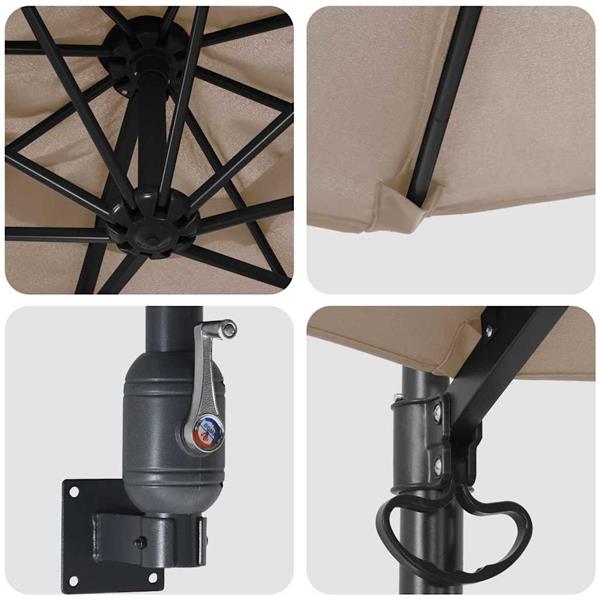 Grote foto vidaxl tuinparasol taupe en zwart 248 x 248 x 148 cm tuin en terras overige tuin en terras