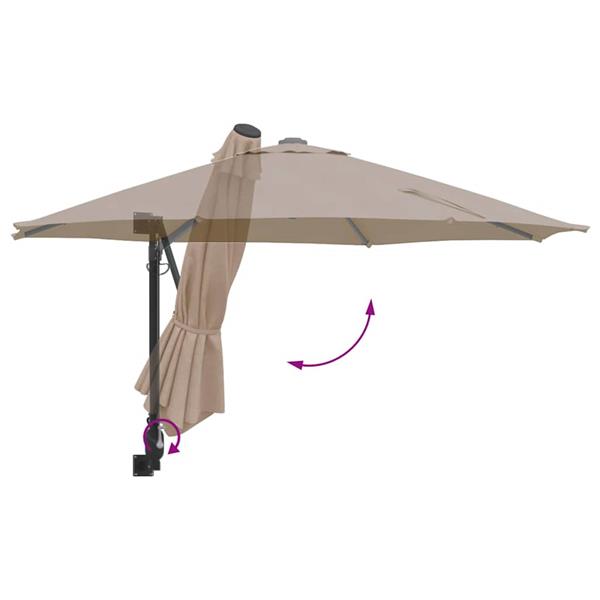 Grote foto vidaxl tuinparasol taupe en zwart 248 x 248 x 148 cm tuin en terras overige tuin en terras