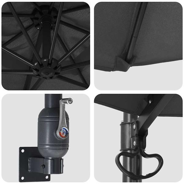 Grote foto vidaxl tuinparasol antraciet en zwart 248 x 248 x 148 cm tuin en terras overige tuin en terras