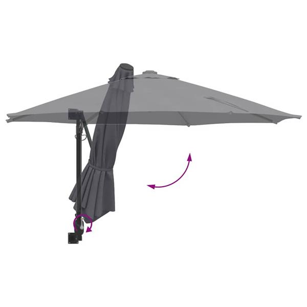 Grote foto vidaxl tuinparasol antraciet en zwart 248 x 248 x 148 cm tuin en terras overige tuin en terras