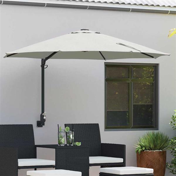 Grote foto vidaxl tuinparasol beige en zwart 248 x 248 x 148 cm tuin en terras overige tuin en terras