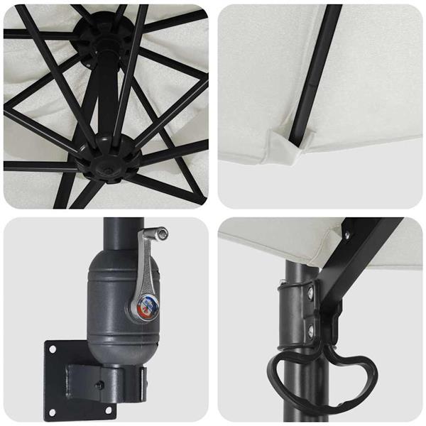 Grote foto vidaxl tuinparasol beige en zwart 248 x 248 x 148 cm tuin en terras overige tuin en terras