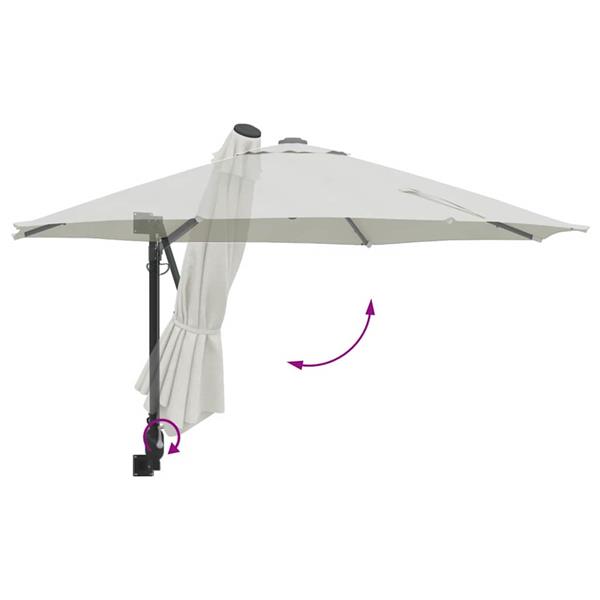 Grote foto vidaxl tuinparasol beige en zwart 248 x 248 x 148 cm tuin en terras overige tuin en terras