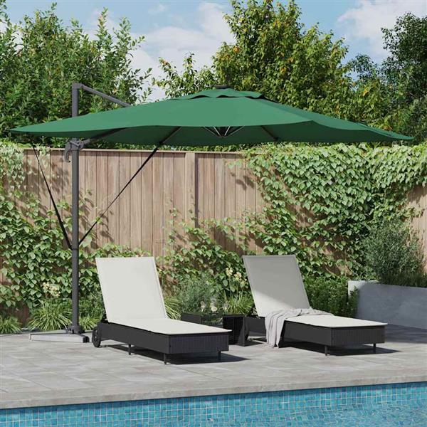 Grote foto vidaxl parasol groen 286 x 285 x 270 cm aluminium tuin en terras overige tuin en terras