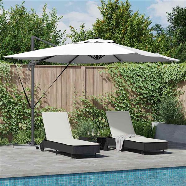 Grote foto vidaxl parasol zand 286 x 285 x 270 cm aluminium tuin en terras overige tuin en terras