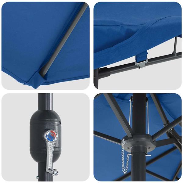 Grote foto vidaxl tuinparasol blauw 385 x 209 x 244 cm stof tuin en terras overige tuin en terras