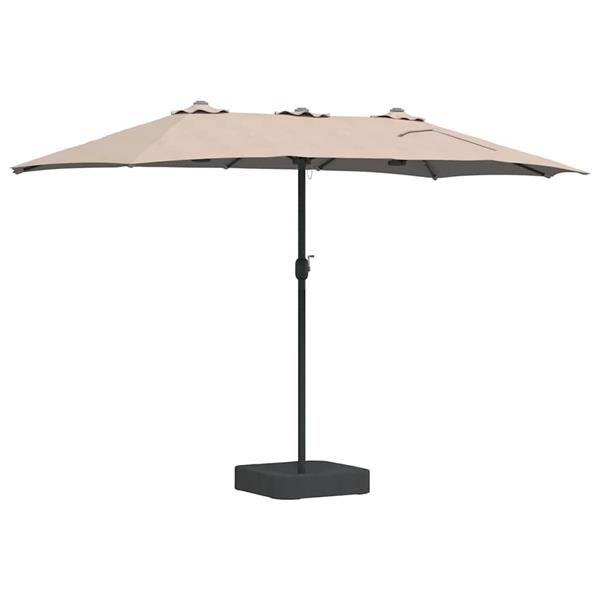 Grote foto vidaxl tuinparasol taupe 385 x 209 x 244 cm stof tuin en terras overige tuin en terras