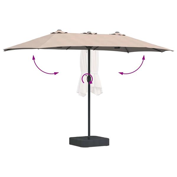Grote foto vidaxl tuinparasol taupe 385 x 209 x 244 cm stof tuin en terras overige tuin en terras