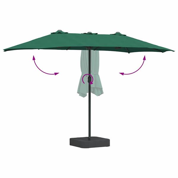 Grote foto vidaxl tuinparasol groen 385 x 209 x 244 cm stof tuin en terras overige tuin en terras