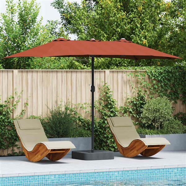 Grote foto vidaxl tuinparasol terracotta 385 x 209 x 244 cm stof tuin en terras overige tuin en terras