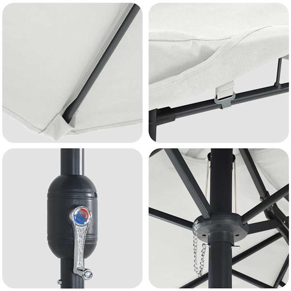 Grote foto vidaxl tuinparasol zand 385 x 209 x 244 cm stof tuin en terras overige tuin en terras