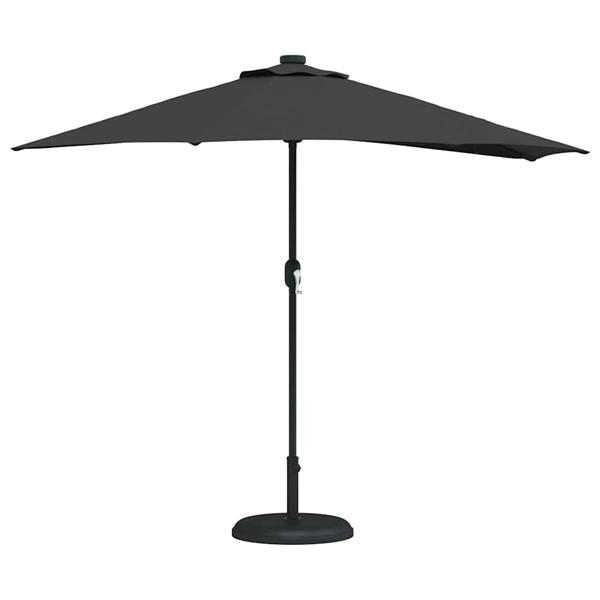 Grote foto vidaxl tuinparasol zwart 294 x 150 x 224 cm stof tuin en terras overige tuin en terras
