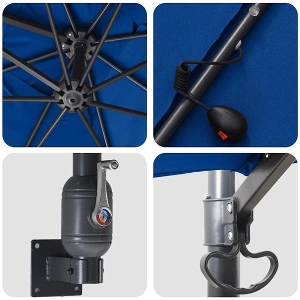 Grote foto vidaxl tuinparasol azurblauw 248.5 x 247.5 x 160 cm stof tuin en terras overige tuin en terras