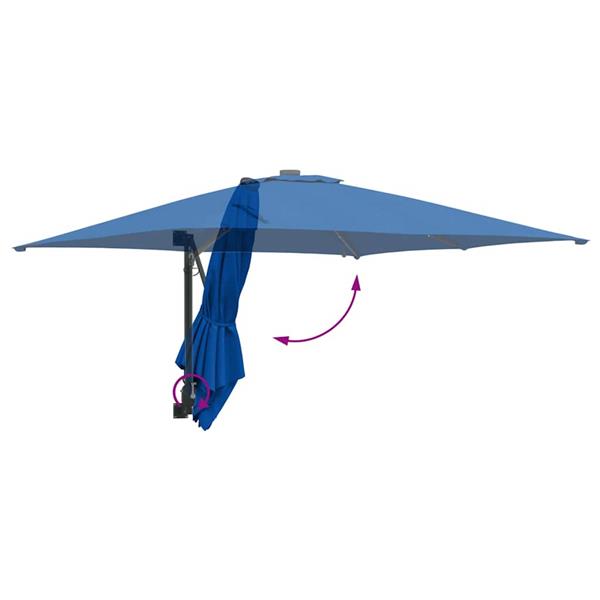 Grote foto vidaxl tuinparasol azurblauw 248.5 x 247.5 x 160 cm stof tuin en terras overige tuin en terras