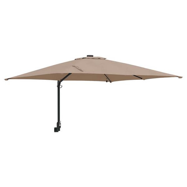 Grote foto vidaxl tuinparasol taupe 248.5 x 247.5 x 160 cm stof tuin en terras overige tuin en terras