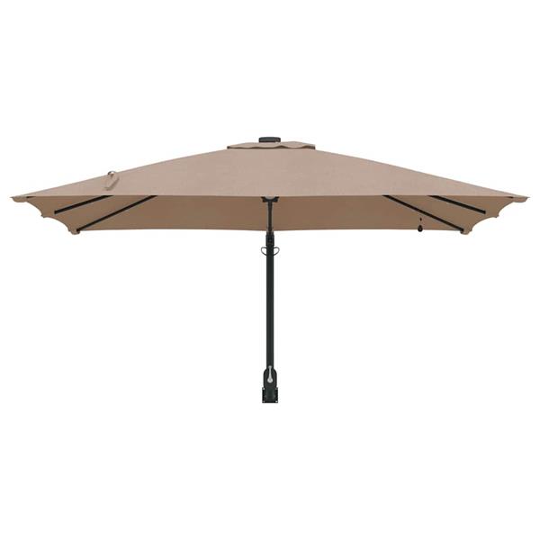 Grote foto vidaxl tuinparasol taupe 248.5 x 247.5 x 160 cm stof tuin en terras overige tuin en terras