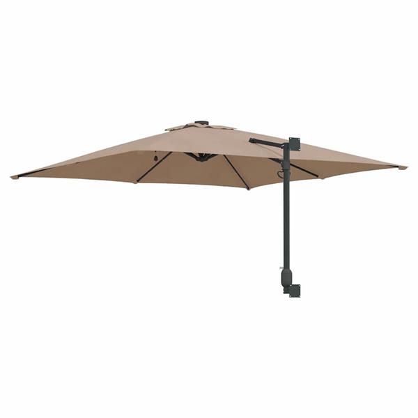 Grote foto vidaxl tuinparasol taupe 248.5 x 247.5 x 160 cm stof tuin en terras overige tuin en terras