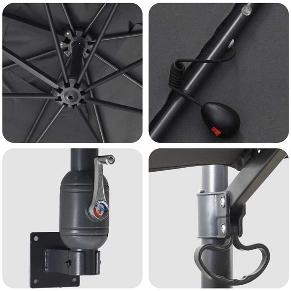 Grote foto vidaxl tuinparasol antraciet 248.5 x 247.5 x 160 cm stof tuin en terras overige tuin en terras