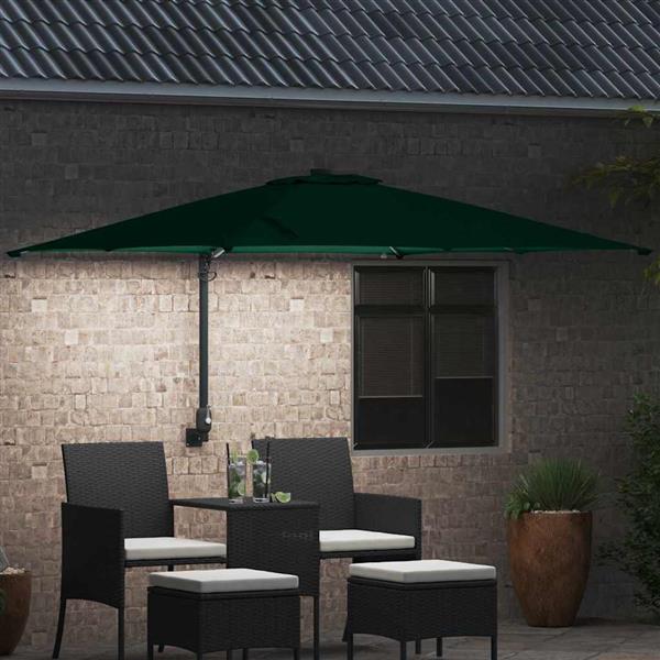 Grote foto vidaxl tuinparasol groen 248.5 x 247.5 x 160 cm stof tuin en terras overige tuin en terras