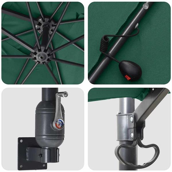 Grote foto vidaxl tuinparasol groen 248.5 x 247.5 x 160 cm stof tuin en terras overige tuin en terras