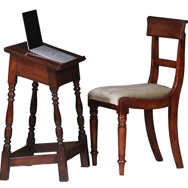 Grote foto bijbelstandaard of lezenaar in de vorm van een joint stool 19e eeuws no.322125 antiek en kunst stoelen en banken