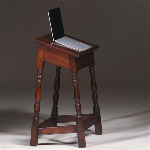 Grote foto bijbelstandaard of lezenaar in de vorm van een joint stool 19e eeuws no.322125 antiek en kunst stoelen en banken