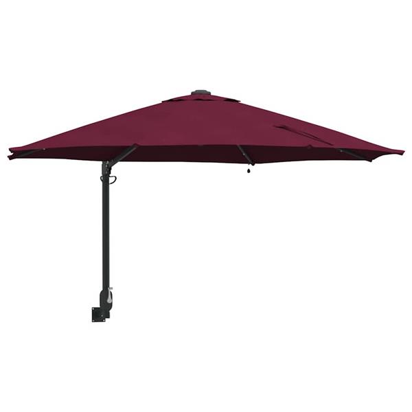 Grote foto vidaxl tuinparasol rood en zwart 248 x 248 x 148 cm polyester en staal tuin en terras overige tuin en terras