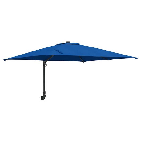 Grote foto vidaxl tuinparasol blauw en zwart 248.5 x 247.5 x 160 cm tuin en terras overige tuin en terras